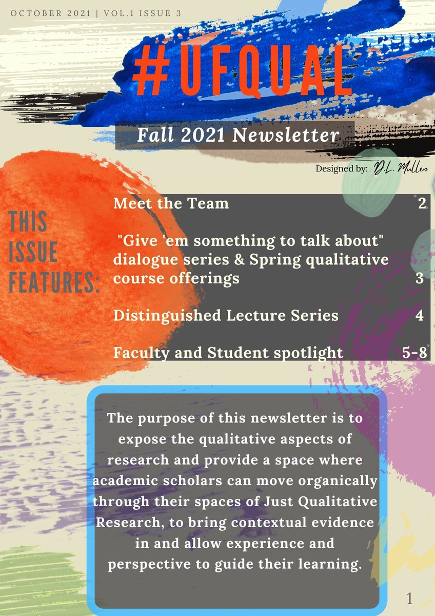 ufqual's tweet photo. Check out and share our Fall Qualitative Research newsletter, designed by D'Annette Mullen!
https://t.co/3pGmYatpKO
#ufqual #qualitativeresearch https://t.co/ytWOSpMoKA