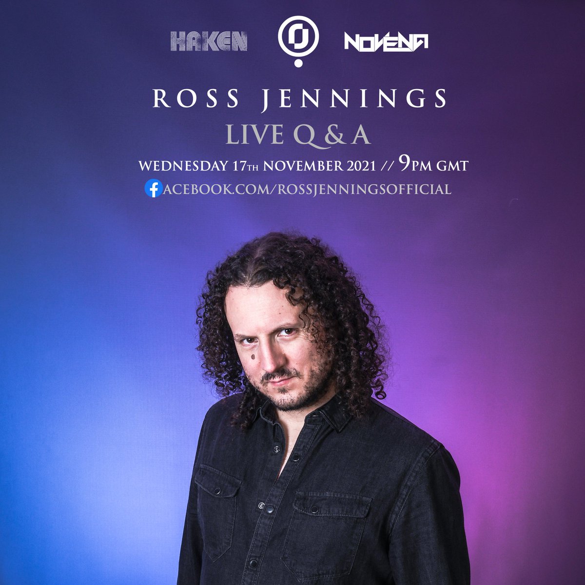 RossWJennings's tweet photo. I invite you to a LIVE Q&A on Wed 17th November over on Facebook Live 9pm GMT. I may even strum a song or show you my record collection. If there's anything you wish to ask in advance leave it here in the comments, Otherwise see you Wednesday! :-) ๐
#qanda #rjsolo #haken #novena https://t.co/0pfBMwIw6Y