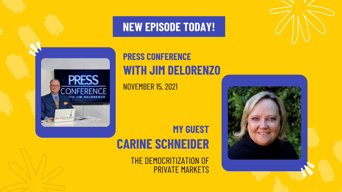 jhd16's tweet photo. NEW EPISODE TODAY! Carine M. Schneider, author of the new book “The Democratization of the Private Market” discusses opening the private market asset class to more investors. GOES LIVE TODAY at 3 p.m. ET &amp; available ON DEMAND https://t.co/mCYBSFyiNt. https://t.co/EPCSiTZY8Z
