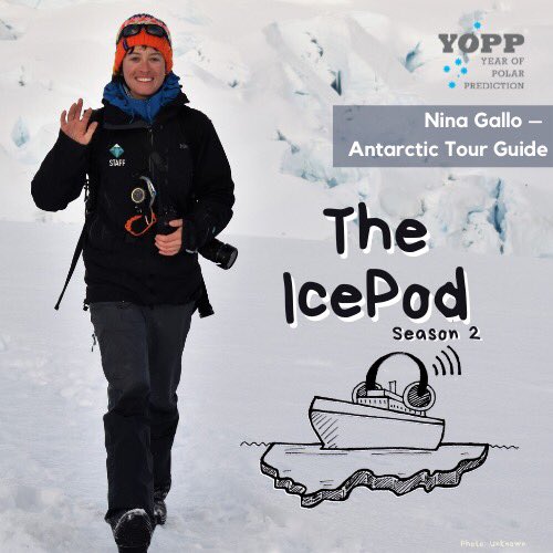 polarprediction's tweet photo. In this episode of #TheIcePod 🎧 we talk to Nina Gallo @NinaBGallo about her work as an Antarctic tour guide: "We go with whatever #Antarctica has to offer", she says. Find more on the new episode on https://t.co/qtDbQ9tLQu https://t.co/YwkYViQgxc