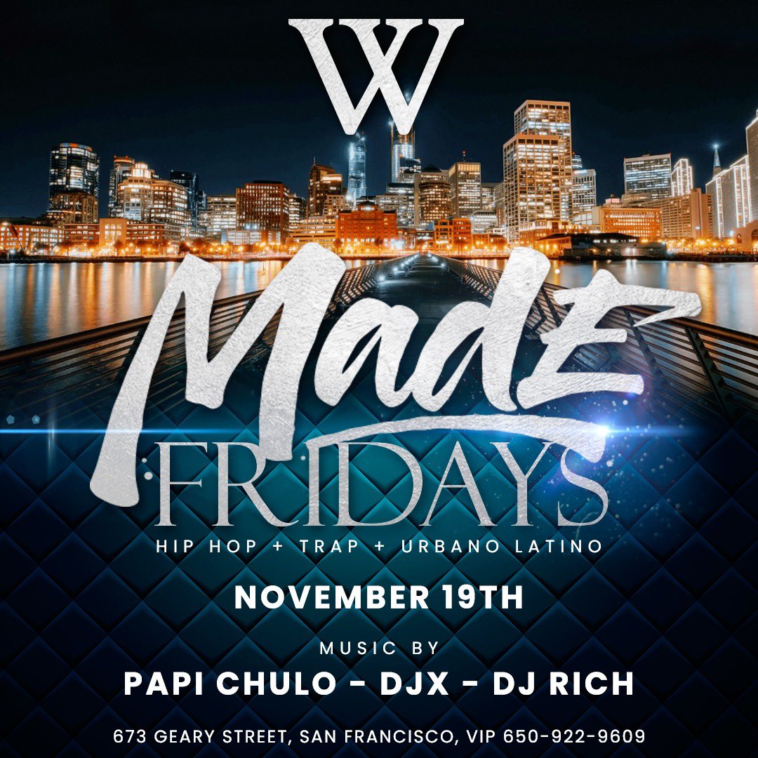 MarioSocialSF's tweet photo. This Friday night we takeover the newest ultra lounge Wonder lounge in San Francisco. DJ’s Papi Chulo x DJX x DJ Rich will be on the BEAT! HMU for VIP tables and my personal guest list https://t.co/1o85BZ5LO1
