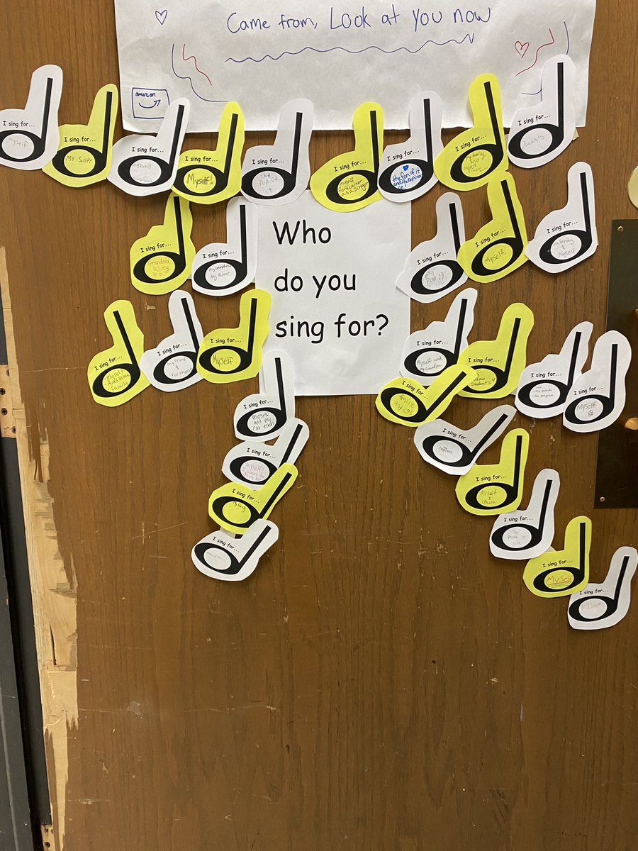 HarvardChorus's tweet photo. As our singing hornets head into concert week, Miss Kott asked students to remember their purpose with an initiative titled “Who do you sing for?” Singers were encouraged to set an intention for the upcoming choir performance and to keep that in mind this week as we prepare. 🎶💛 https://t.co/S2vWFXlqyU