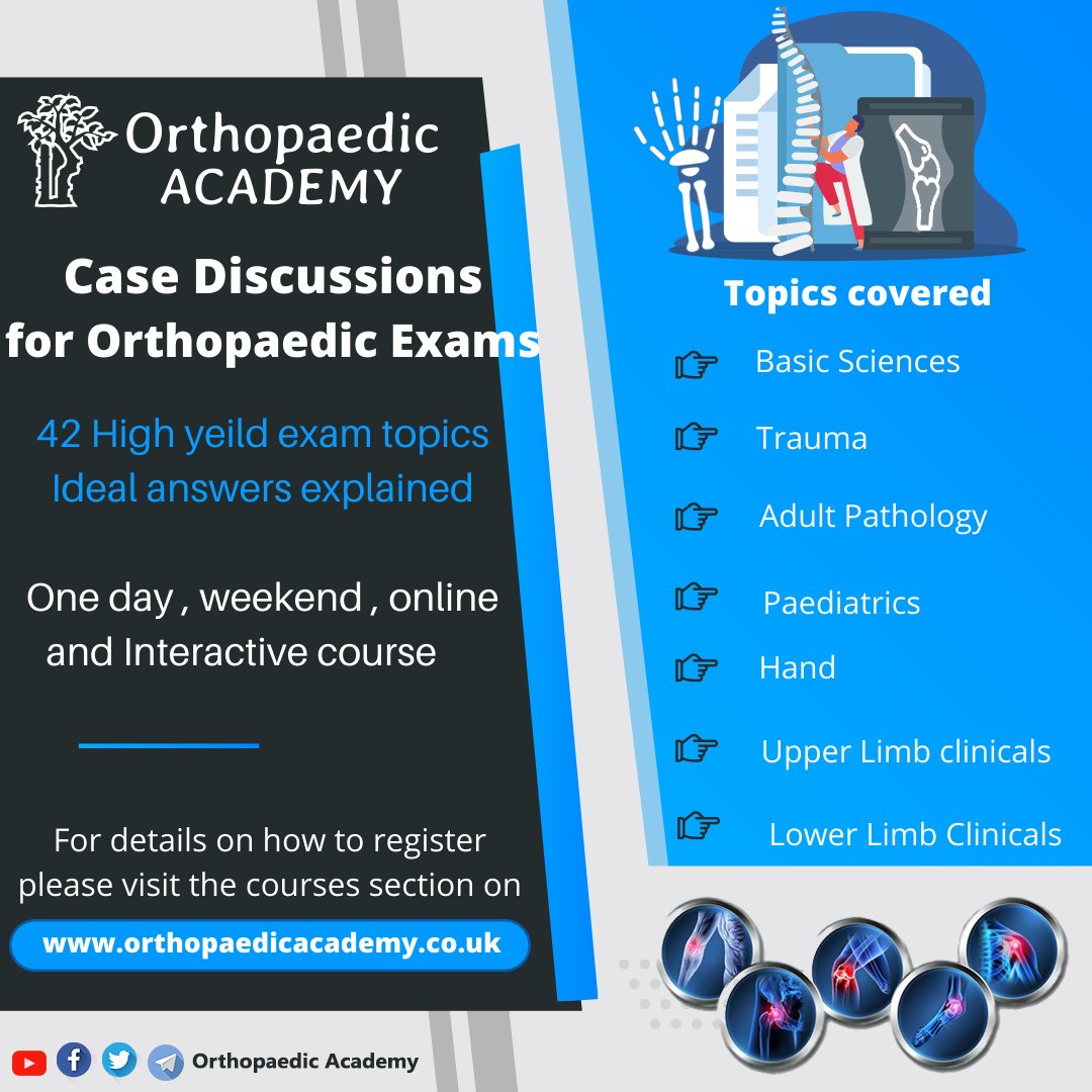 Case discussions for FRCS exam 
Online ,interactive , weekend courses
Book here: orthopaedicacademy.co.uk/case-discussio…
