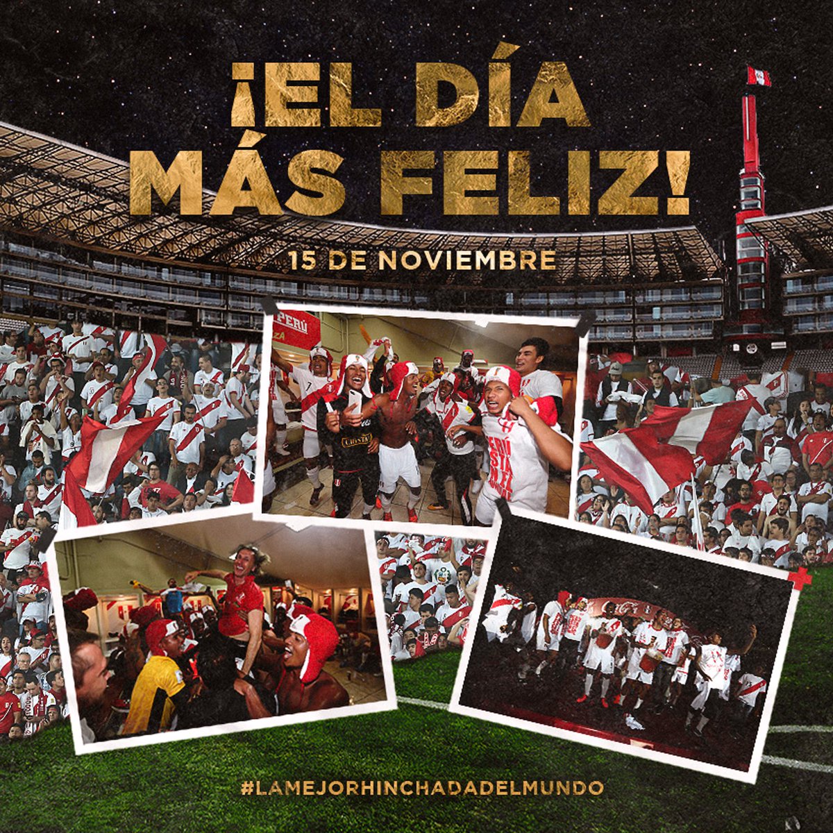 SeleccionPeru's tweet image. ¡Inolvidable! ✨

A celebrar una vez más el "Día del Hincha Peruano", conmemorando 4 años de la histórica clasificación de nuestra @SeleccionPeru 🇵🇪 a Rusia 2018, que significó el soñado regreso a una Copa del Mundo después de 36 años. 

#UnidosSomosMásFuertes
#ArribaPerú 💪🏼