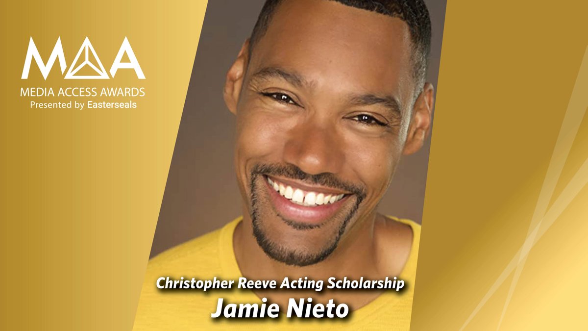 DARCYAwards's tweet photo. The @MediaAccess4All and @EastersealSoCal are pleased to announce two-time Olympian @JamieNieto as the recipient of the Christopher Reeve Acting Scholarship. Congrats, Jamie, on your incredible achievement. #mediaaccessawards #MAA2021 #representationmatters https://t.co/itUxFVBZWz