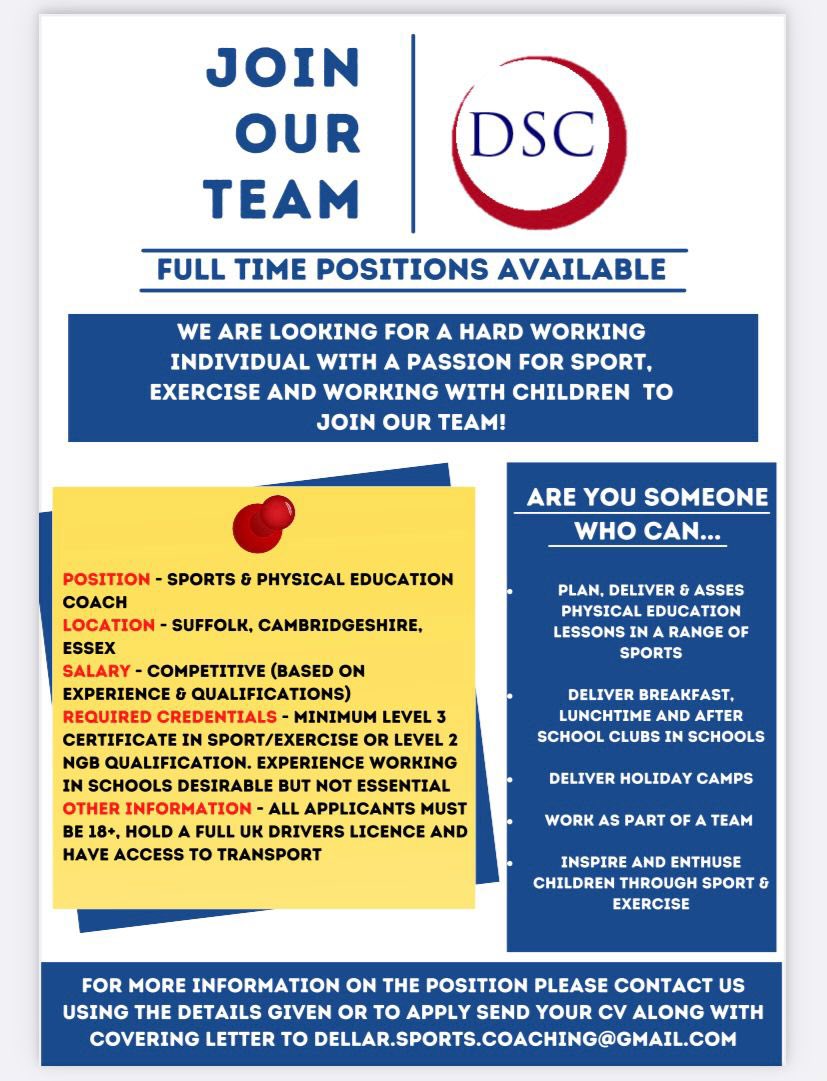 Dellar_SC's tweet image. JOIN OUR TEAM‼️‼️

Full time job opportunities! 

#TeamDSC 🔴⚪️🔵