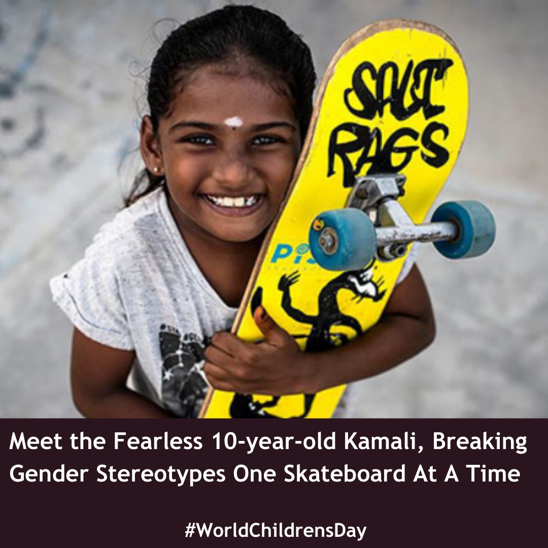 LeherIndia's tweet photo. Meet the fearless 10-year-old Kamali breaking gender stereotypes one skateboard at a time.
https://t.co/hobUNQJVwP
#WorldChildrensDay #LittleHumans #YourVoiceMatters https://t.co/2zU0AvkjKo