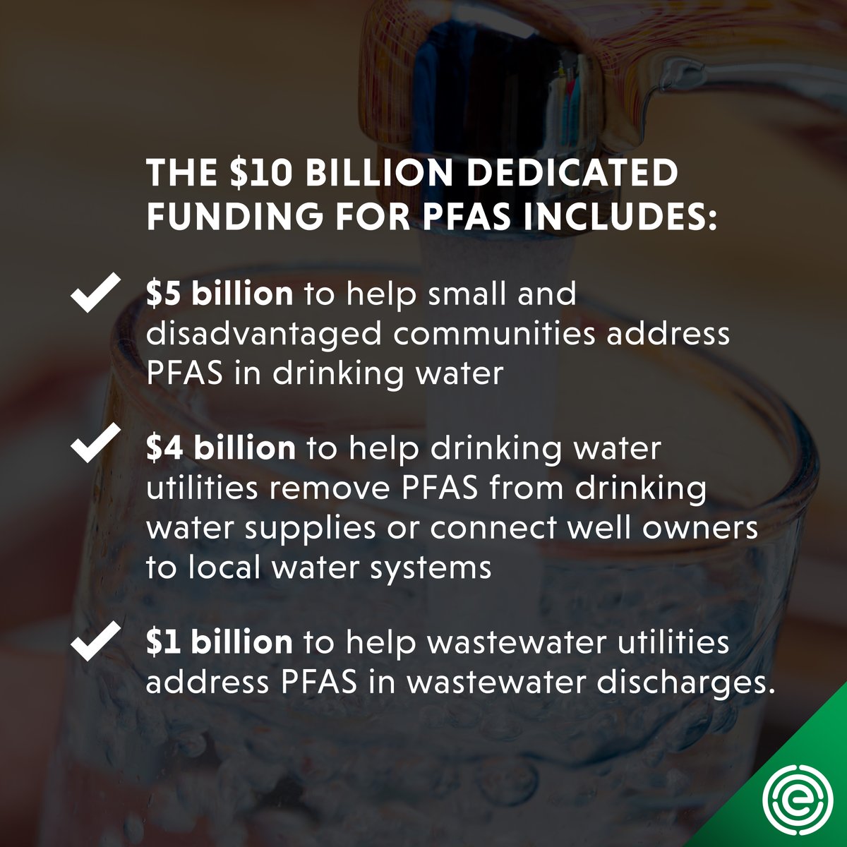 Congress passed a $550 billion bipartisan infrastructure bill on November 6 that includes $10 billion to clean up toxic #ForeverChemicals. We applaud Congress for making this historic commitment to finally getting #PFAS out of our drinking water.