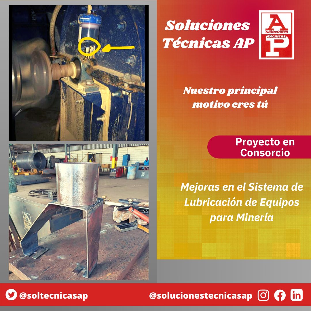 soltecnicasap's tweet photo. Soluciones Técnicas para la mejora del Sistema de Lubricación en Equipos de #Minería 
#Fabricación #Producción #Calidad #Estructuras #Metálicas #Guayana #PuertoOrdaz #PuertoLaCruz #Maturin Contáctanos por @solucionestecnicasap @soltecnicasap https://t.co/1MvuNBfBnQ