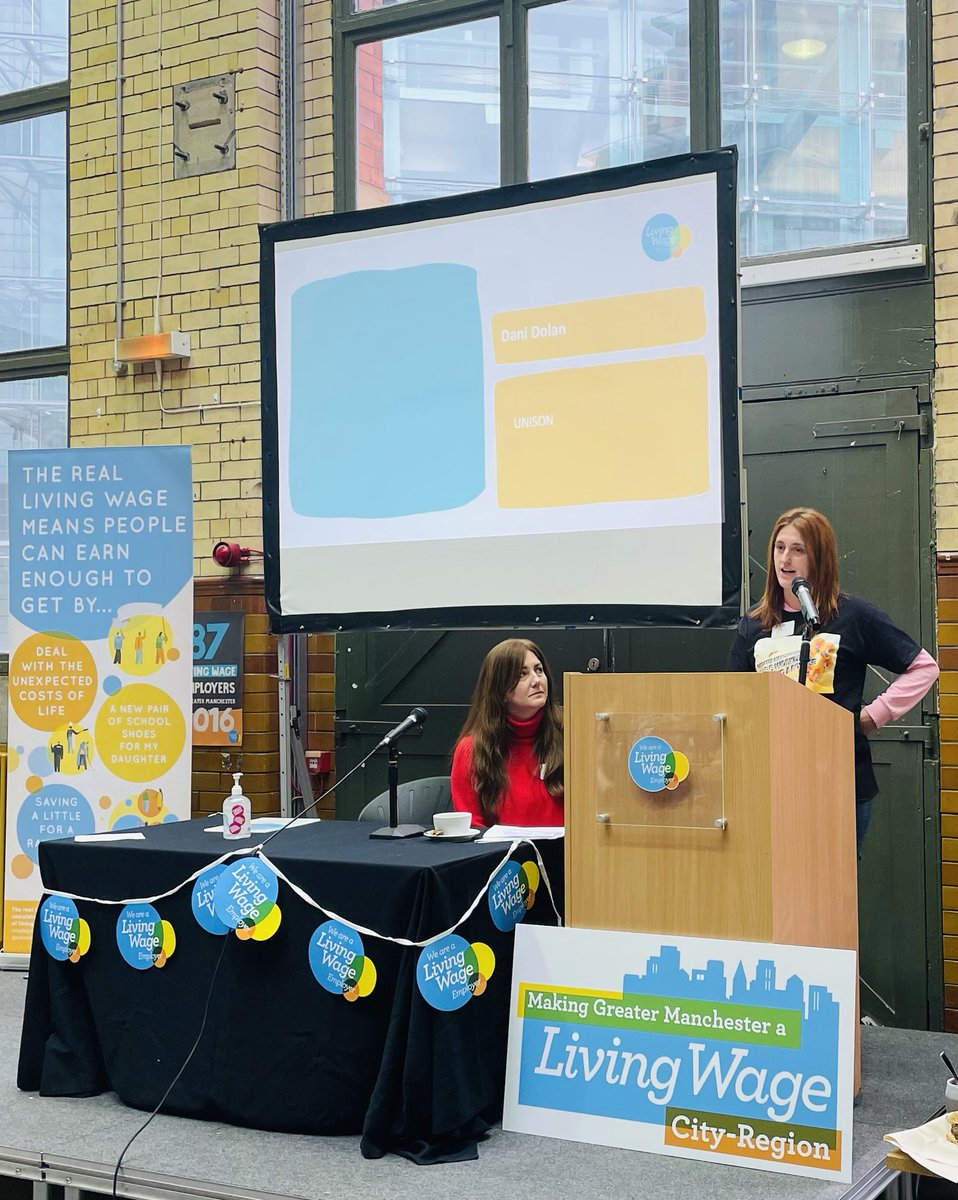 UNISONNorthWest's tweet photo. Brilliant ⁦@danielledolan1⁩ on why so few care workers have collective pay agreements👇

👉Filthy rich morally bankrupt employers refuse to pass public money to low paid workers who care for the most vulnerable people in our communities ⁦@GMCitizens⁩ #LivingWageWeek https://t.co/Tw9Ok3NIDg
