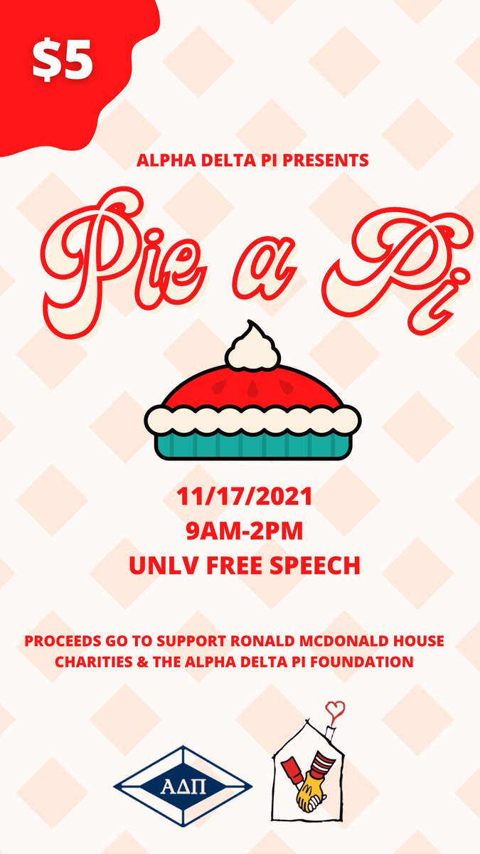 PIE A PI THIS WEDNESDAY! 🥧

ONLY $5 TO PIE A SISTER &amp; DONATE TO RMHC! ❤️💛
