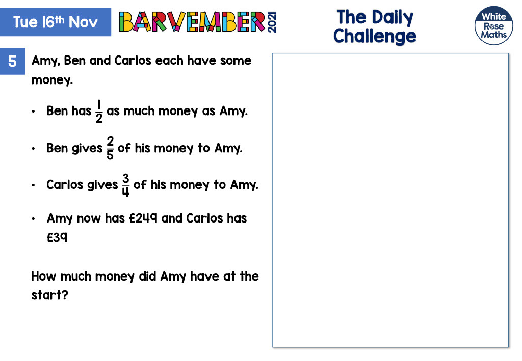 WhiteRoseEd's tweet photo. Here is your challenge question for day 12!
💸 How much money did Amy begin with?
https://t.co/wUo5ugl3tB https://t.co/lUa52rIdUF