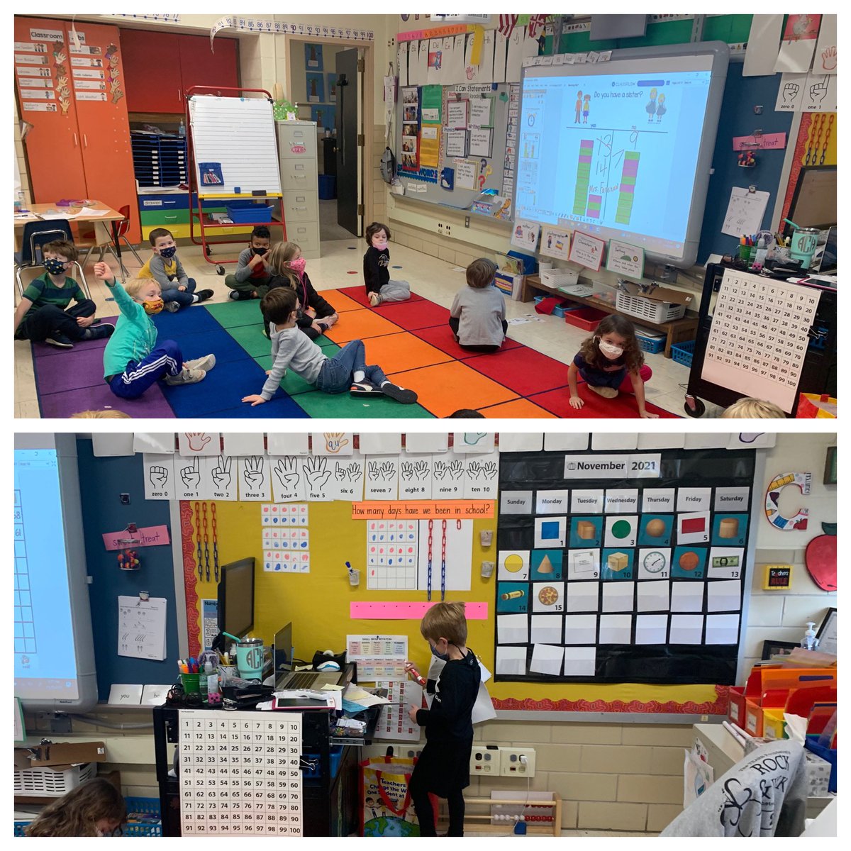 CarneysKinders's tweet photo. In #kindergarten our school day begins with @MLCmath Bridges Number Corner and Math followed by math workplaces. Students also work in digital workplaces. #bcpsAEW #rfesAEW @missyfanshaw @BCPSMATH https://t.co/vaDcGFg2wJ