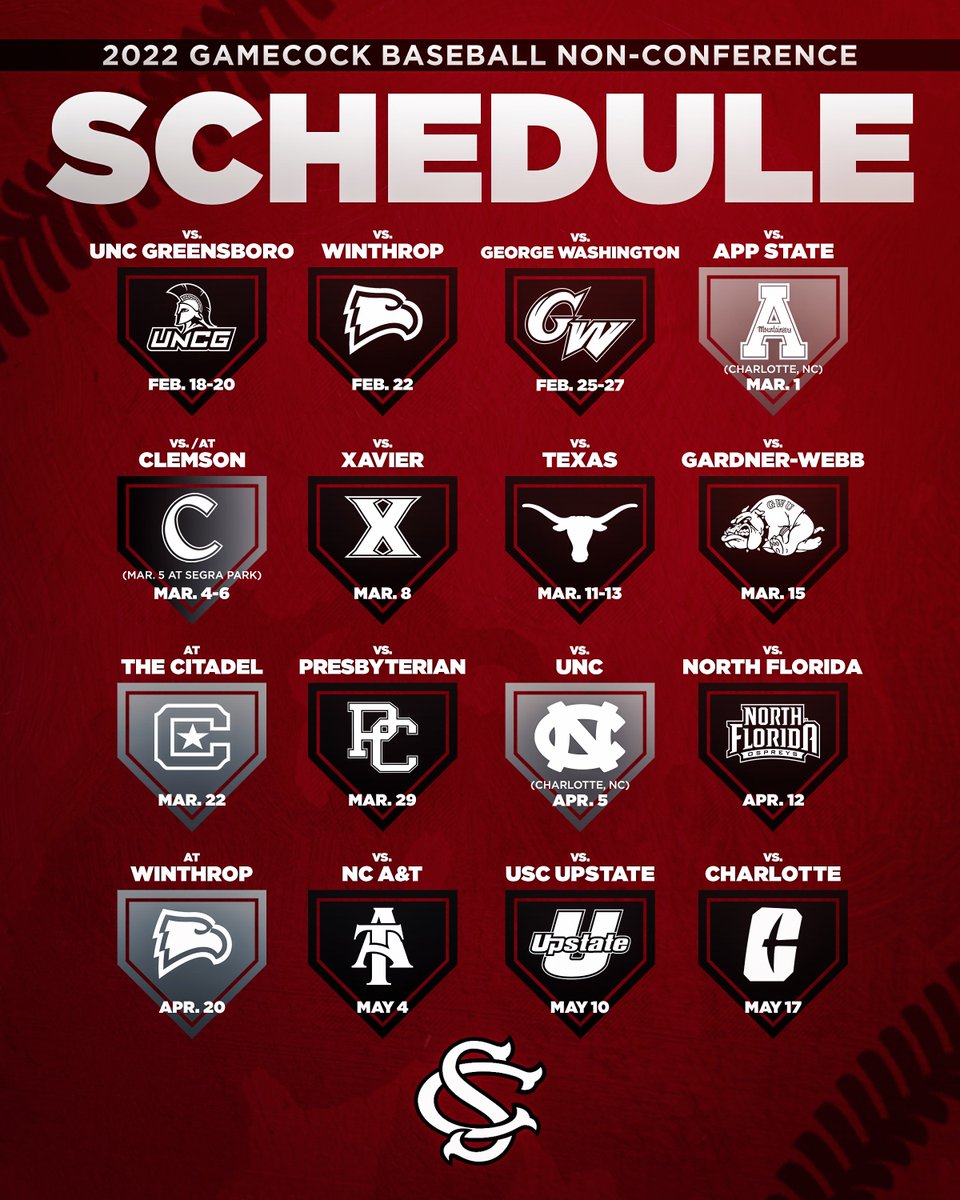 GamecockBSB's tweet photo. Non-conference schedule ✅

Check out our complete 2022 schedule!!

#Gamecocks | #ForeverToThee https://t.co/obVURppysy