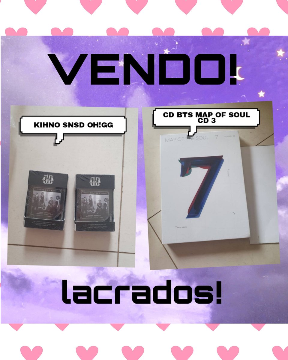 harunom0i's tweet photo. VENDO.
KIHNO OHGG SNSD - LACRADO (230)
BTS MAP OF SOUL 7 - LACRADO - 320.
faço desconto por pix.
#kpop #kpopalbum #btsalbum #mapofsoul #ateez #ateezalbum #SNSD #snsdalbum #bts #exo #exoalbum https://t.co/tWZ7Bgfomd