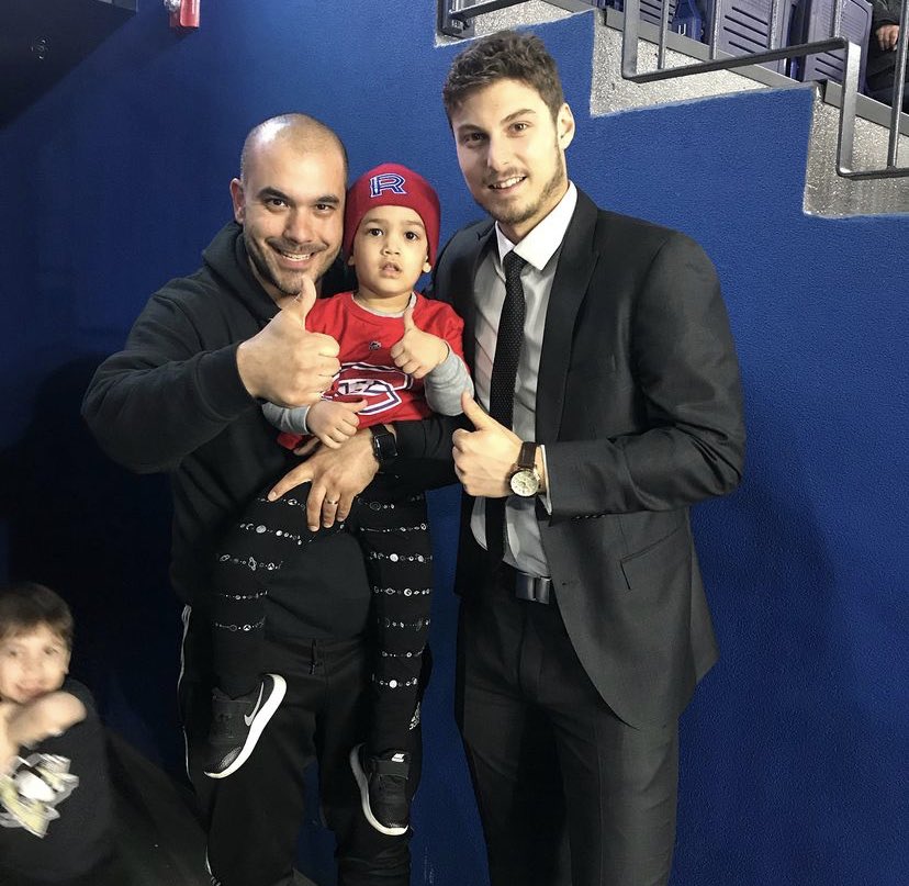 SuperkidKaveh's tweet photo. As the son of a goalie in his first year novice, this conversation hit the heart hard! Thanks tony for this legendary discussion with James first favorite goalie who took the time to come see us the last game of the season with the rocket. #fucale https://t.co/dbr69xaOBj