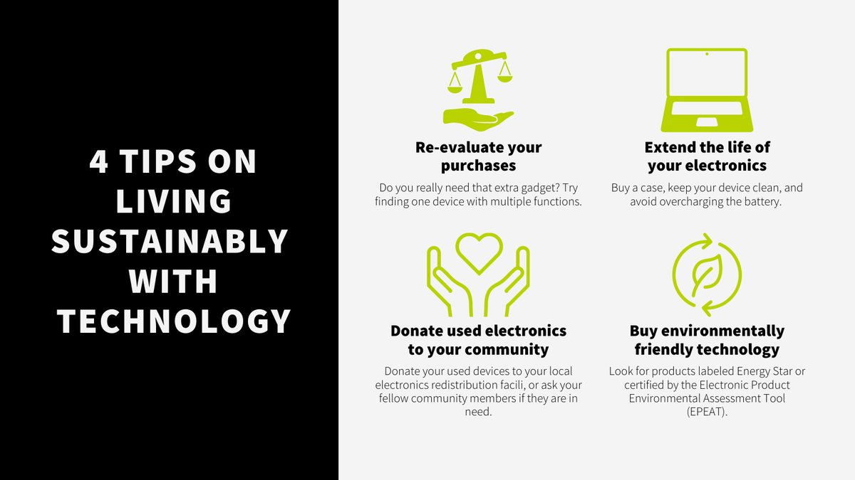 Happy National Recycling Day! We've compiled some tips on how to live most sustainably with your personal technology. Share to inform others on how they can as well!