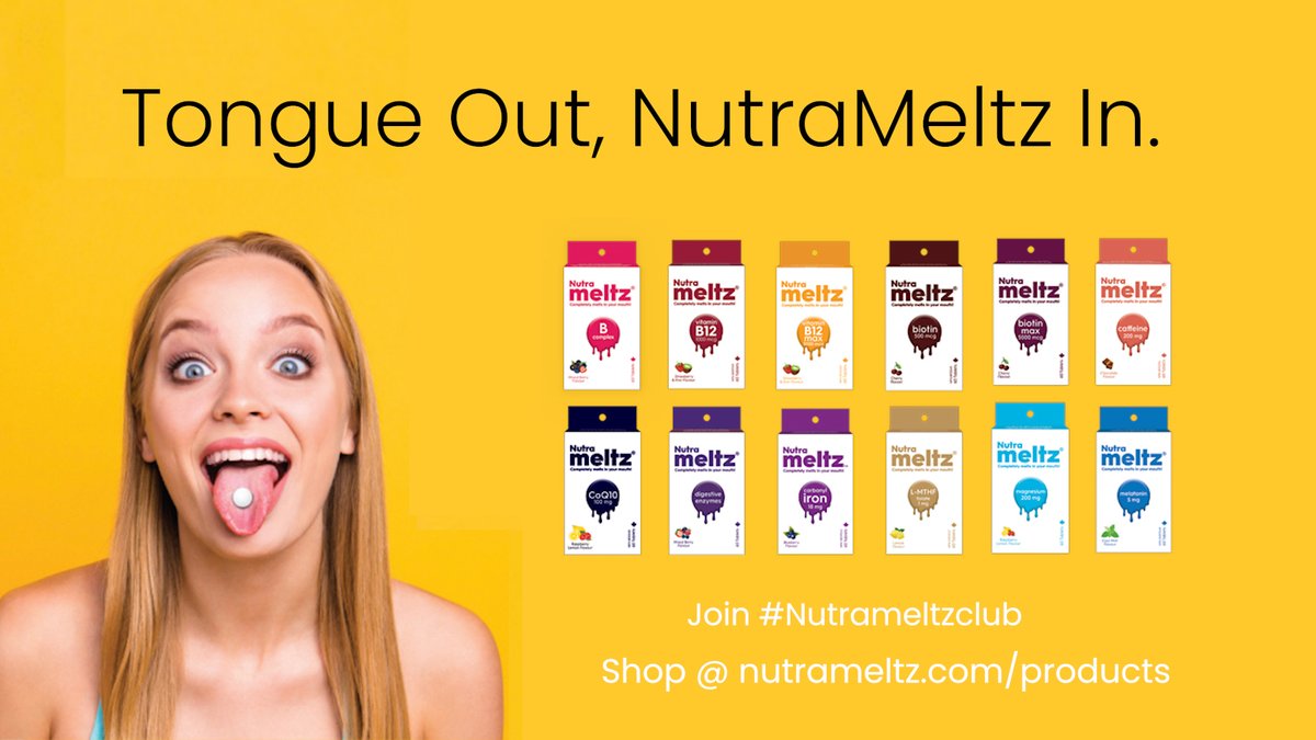 nutrameltz's tweet photo. Tongue out, Nutrameltz In.
It’s about time those pills got a makeover, what say? Get ready for Nutrameltz fresh new range of nutritional supplements, formulated in – you guessed right – delicious, easy-to-consume Melting Tablets.

shop now : https://t.co/XP0pwLk3RH

#nutrameltz https://t.co/tBbKFL7Wot