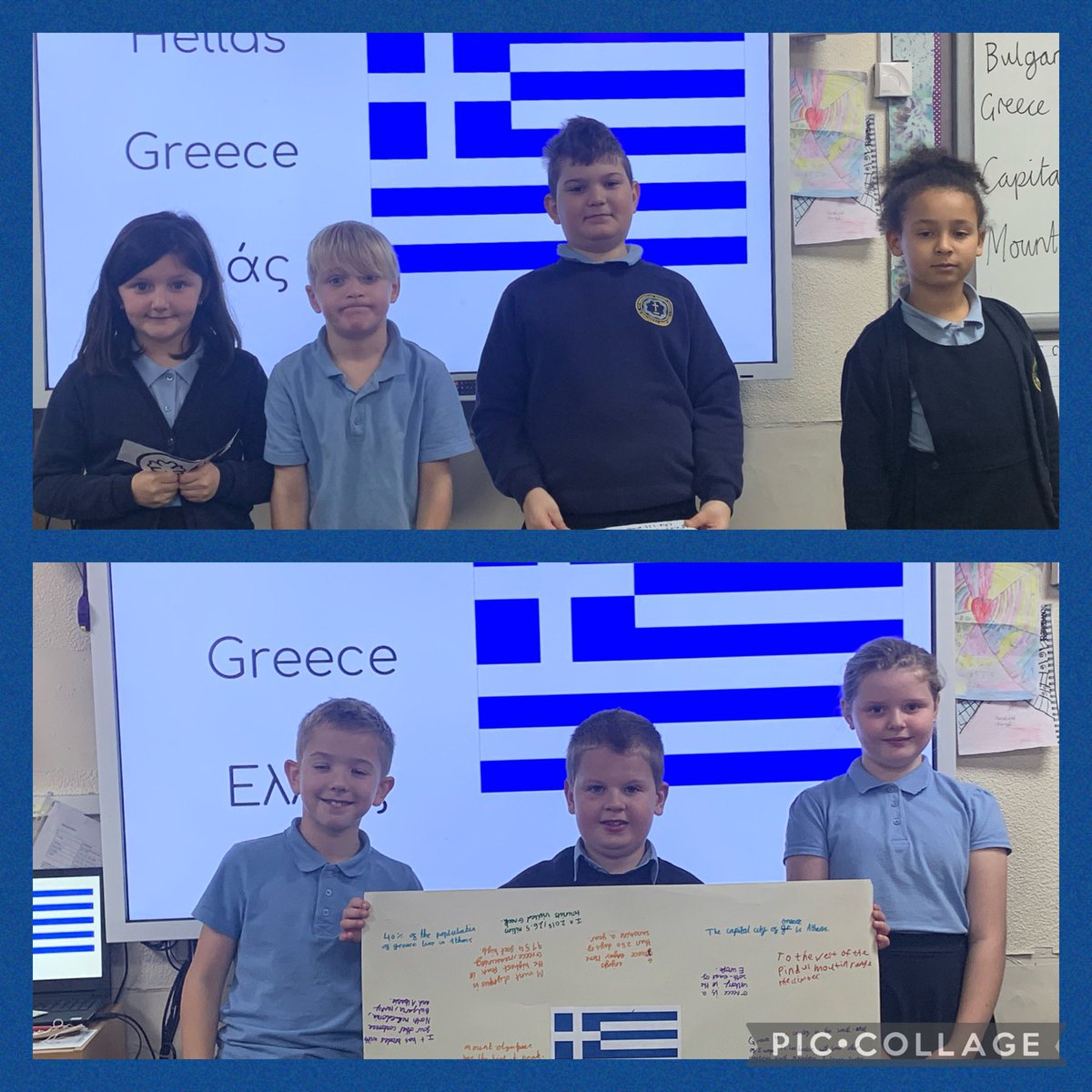 StBernardsep's tweet photo. T4 gave some great presentations about Greece. Did you know the highest mountain in Greece is Mount Olympus? Did you know Greece is the 3rd biggest producer of olive oil in the world? 🇬🇷🏛 #stbgeography https://t.co/h3IeEwThE2