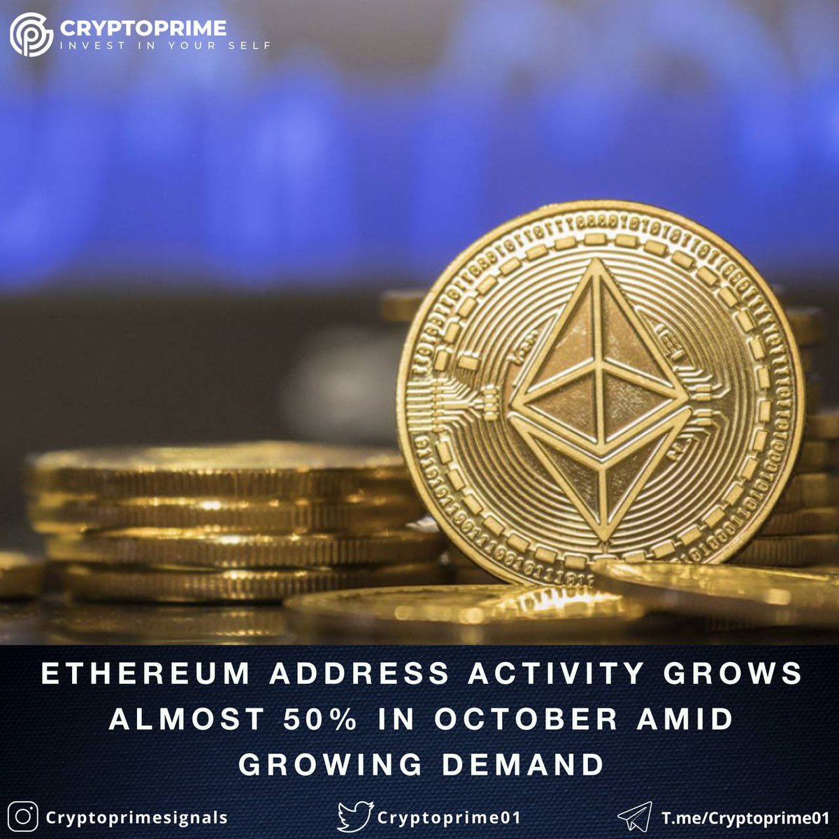 CryptoPrime01's tweet photo. #Ethereum address activity grows almost 50% in October amid growing demand

Read more:https://t.co/av1wBbr40v

#cryptocurrency #bitcoin #blockchain #crypto #btc #ico #ethereum #wallet #airdrop #cryptocurrencynews #cryptoexchange #trading #cryptotrading #love #followback https://t.co/ojxrizDgF5