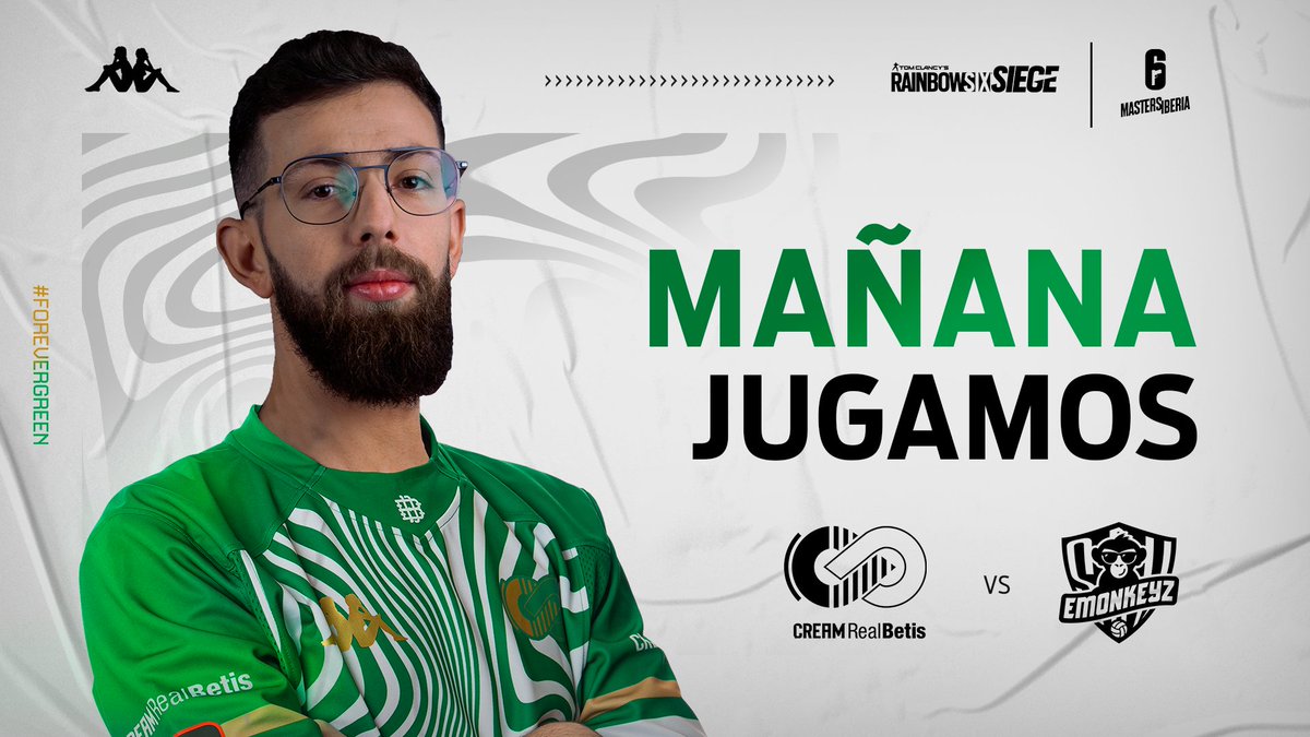 #BTSR6 | Como hemos comentado antes, mañana jugamos doble jornada. El segundo partido será contra <a href="/eMonkeyzClub/">eMonkeyz 🍌</a> que estrenan escudo, pero se sabe que no estrenan victoria.

Nos vemos mañana a las 22:45 en Twitch.tv/Rainbow6es 

#UnaPasiónLlamadaBetis