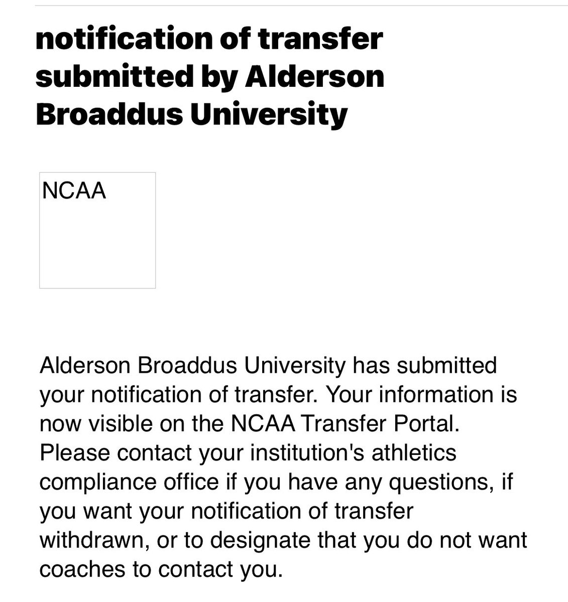 Blessed to have had the opportunity at Alderson Broaddus University. After much thought, I have decided to enter the transfer portal with 4+ years of eligibility. My DMs are open!