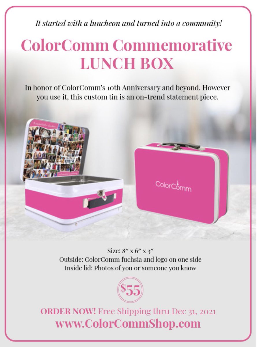 [Great Gifts For The Holidays] Shop Our Exclusive Merch + Free Shipping On Our Commemorative Lunchbox. Visit the #ColorCommShop here: colorcommshop.com #ColorComm