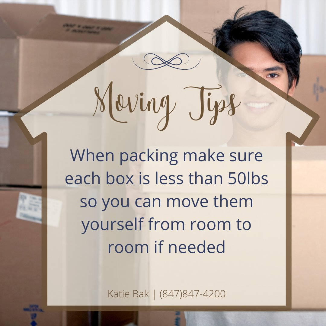 katiembak's tweet image. #MondayMovingTip - be sure to make the boxes light enough for you to move yourself.