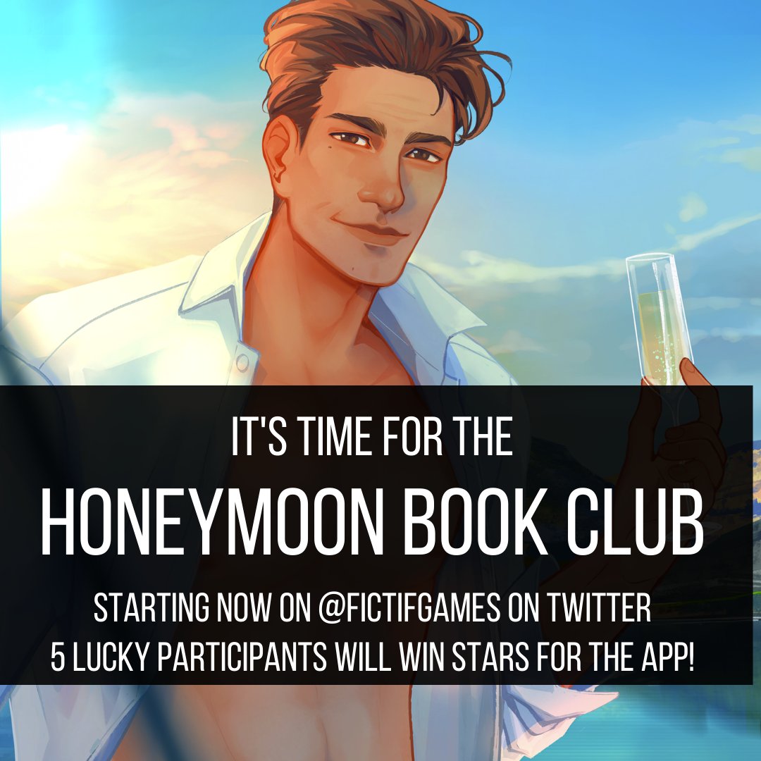 FictifGames's tweet photo. Open a bottle of champagne and lean back. It’s time for the Once Upon A Honeymoon book club!
#TwoAgainstTheWorld #TATW https://t.co/o1Ac4rEbgZ