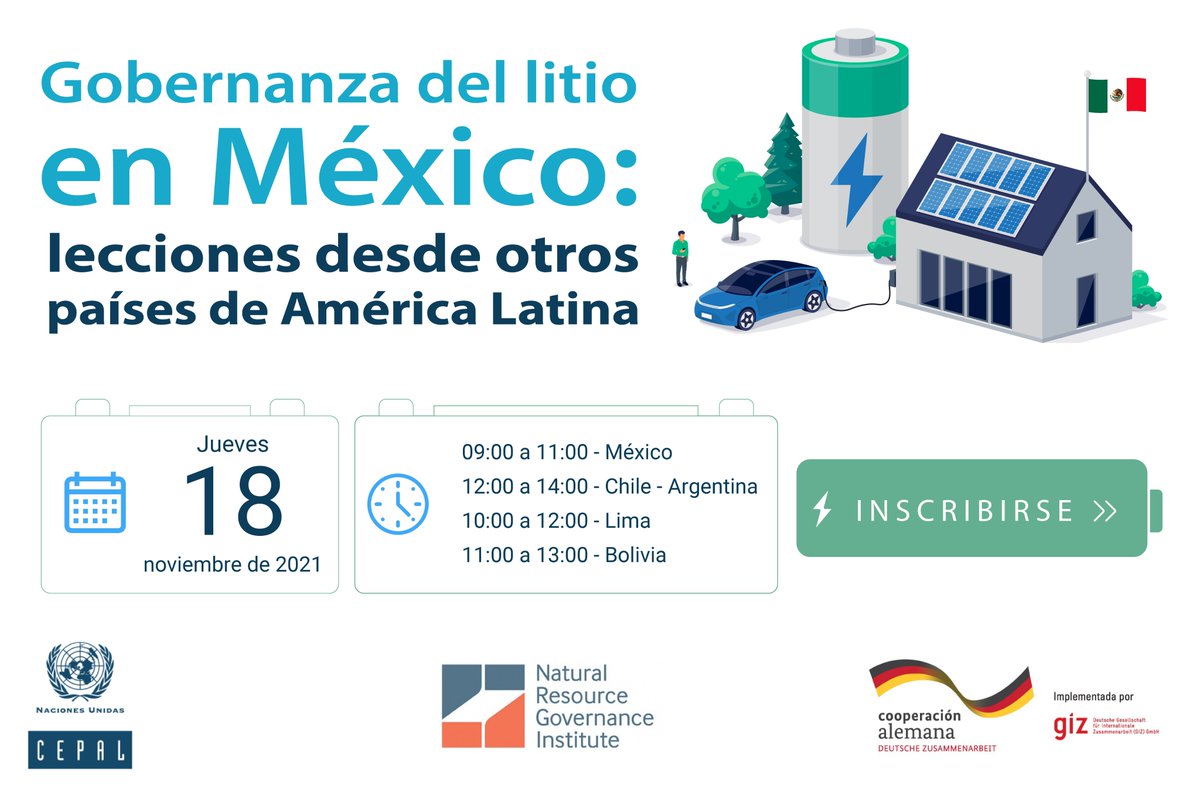 ProyectoMinSus's tweet photo. #México acaba de iniciar una discusión en torno a la explotación del #litio en su territorio. ¿Qué lecciones de la región debería tomar en cuenta para lograr una buena gobernanza del recurso?

Te invitamos a participar en este encuentro para saber más: https://t.co/RMV0Gv8DtF https://t.co/ZUvdFpUlyt