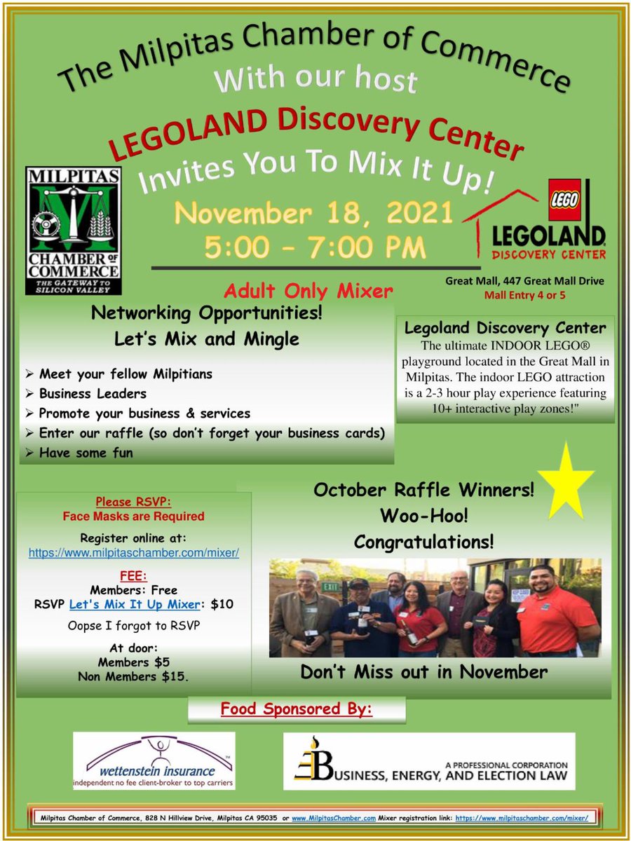 conta.cc/2YSnhwq
Mixer this Thursday - RSVP Required!
Register Here: milpitaschamber.com/mixer/