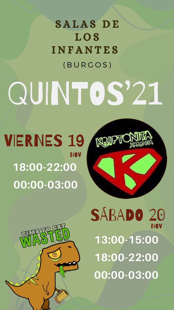 KriptonitasBand's tweet photo. Encetem una setmana que rematem amb…
.
Starting a week that finishes with…

#quintos
#timetogetwasted
#YouKnowWhatIMean
#PorEsoSeExtinguieron https://t.co/G11NQE8L6T