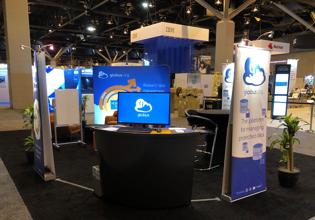 globus's tweet photo. The @globus booth at #SC21 is all set up and ready to go. Be sure to stop by!  Look at all the ways you can engage with us during the show: https://t.co/XBnFS6yJDA https://t.co/gXuj0h5rKo