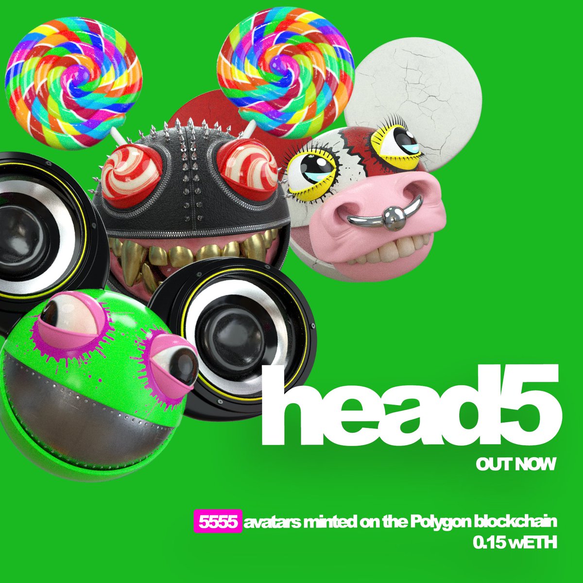 deadmau5's tweet photo. .@head5 are now on sale at https://t.co/5KWodRH7gO :P @smearballz @0xPolygon https://t.co/M0FkxHOFlW