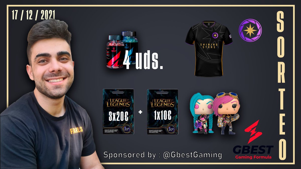 ¡🎁🎄SORTEO DE NAVIDAD🎄🎁!

► 3 Tarjetas de 20 €  en RPS
► 1 Tarjeta de 10 €  en RPS
► 2 Figuras ( 1 de Jinx &amp; 1 de VI )
► 4 Botes de GBEST 
► Camiseta de Shining

Requisitos ❗ :

→ Seguir en Twitter a :  <a href="/ADXRTV/">𝑨𝒅𝒆𝒓𝒕𝒚</a> &amp; <a href="/ShiningStarsEC/">Shining Stars</a> 

→ RT a este Tweet

Ty <a href="/GbestGaming/">GBEST® - The Gaming Formula</a>
