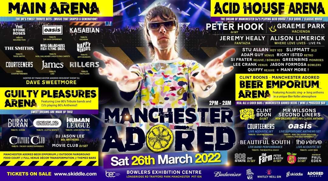 DjPaulEziEden's tweet photo. @BowlersMcr Manchester Adored Sat 26th March what a lineup!
@graemepark
@peterhook
@therealboon
@KeithMullin
@davesweetmore
@Dermo___
Just to name a few
I will be Djing and Hosting Boons Beer Emporium #thatsgoodinit
Get your tickets now from @skiddle https://t.co/y6DkneaR2J
