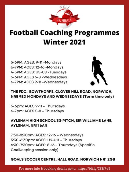 Are you up to date on our football  centres information?  You can find all the key details at: bit.ly/2ZSfFu5