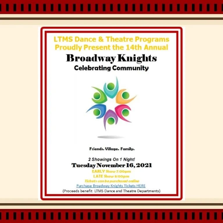 LTMSdrama's tweet photo. Broadway Knights is Tues 11/16 ~ see LTMS Website for tickets! 🎭💃🕺🎤 https://t.co/r1IRGr9Qoj