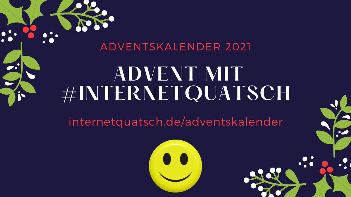 Nie ist #Internetquatsch wichtiger als in blöden, nervigen und anstrengenden Situationen. Deshalb erwartet Dich hier im Advent 2021 ein Internetquatsch-Adventskalender mit 24 Türchen zum Lachen, Freuen und Teilen. 
internetquatsch.de/adventskalende…
!B