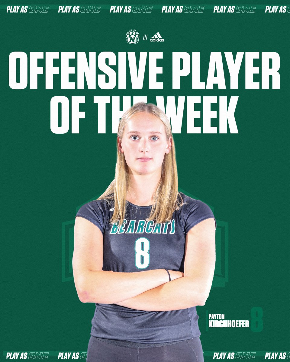 bearcatsports's tweet photo. Add two more players of the week to the @NWBearcatVB tally this year as Alyssa Rezac (Setter) and Payton Kirchhoefer (Offensive) brought home MIAA weekly honors.

https://t.co/LOxBqn0I4H

#OABAAB https://t.co/fG8vLIJpiy