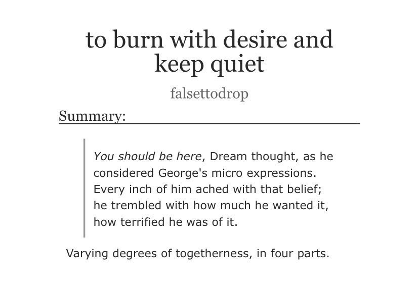 kithmet's tweet photo. “to burn with desire and keep quiet”
• #dnf #dreamnotfound
• rating: explicit
• word count: 47.6k
• chapter count: 4 (of 4)
• status: complete
• rt’s appreciated <3 

🔗 https://t.co/hihgC4SKKN https://t.co/ND6VqWIiaf