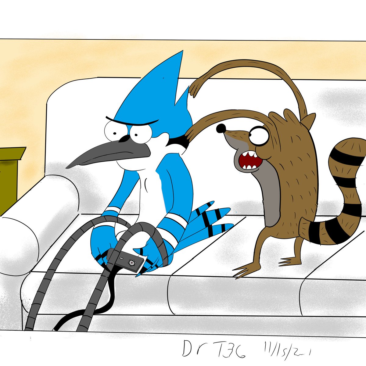 trdraws2's tweet photo. Also did a scene in Regular Show, which took me 2 hours! Getting faster! #cartoonfanart #CartoonNetwork #RegularShow #RegularShowFanArt #Mordecai #Rigby #MordecaiAndRigby https://t.co/3Xhuhin4pv