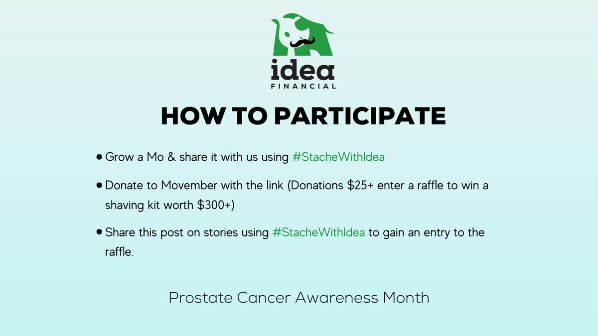 ideafinancial's tweet photo. Did you know about our Movember Initiative? 🥸
Check the link below and #helpabro 🔎
https://t.co/GALbX6Z7p1
#StacheWithIdea #Movember #smallbusinessowners https://t.co/ND3SZafqVc