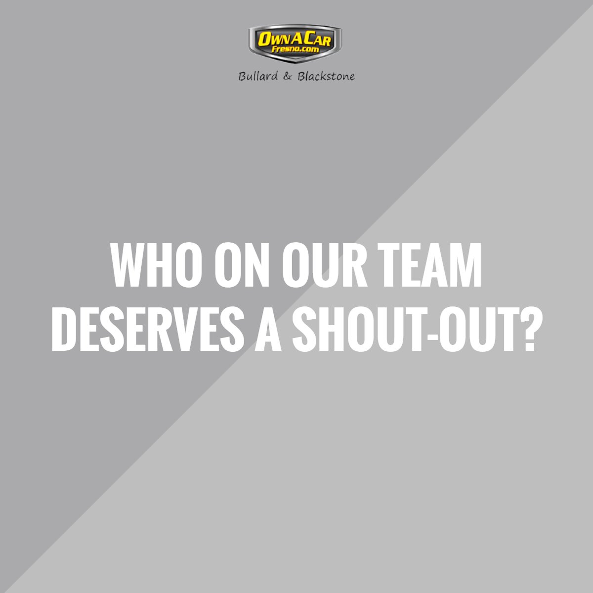 OwnACarCA's tweet photo. The whole team here is pretty awesome, but we'd love to hear some of your experiences. Let us know who deserves a little extra praise! #OwnACar #FrescnoCars #UsesdCars #UsedCarSales #VehicleSales https://t.co/vmACQu7dKZ