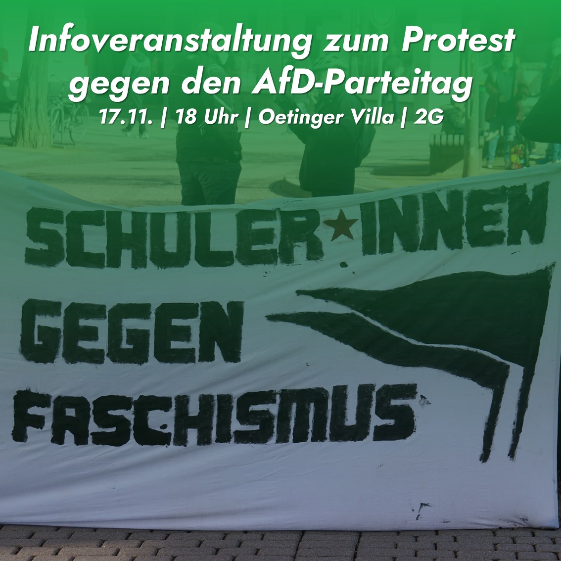 FFFDarmstadt's tweet photo. Vom 10.-12.12. plant die AfD ihren Bundesparteitag in Wiesbaden. Dagegen protestieren wir!

Nächsten Mittwoch, den 17.11. um 18:00 gibt es in der Oetinger Villa (Kranichsteiner Straße 81) eine Infoveranstaltung vom Bündnis #BlockAfd, bei der ihr alles Relevante erfahrt. https://t.co/U4fBgVQ6Eo