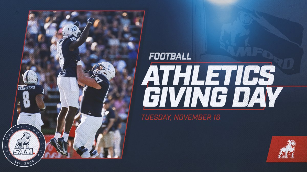 ‼️ Tomorrow’s the day ‼️ Join us in making our 3rd annual Athletics Giving Day a HUGE success! 🗓️ Tuesday, Nov. 16 🔗 bit.ly/2YNox3K #AllForSAMford #BulldogsGiveBack