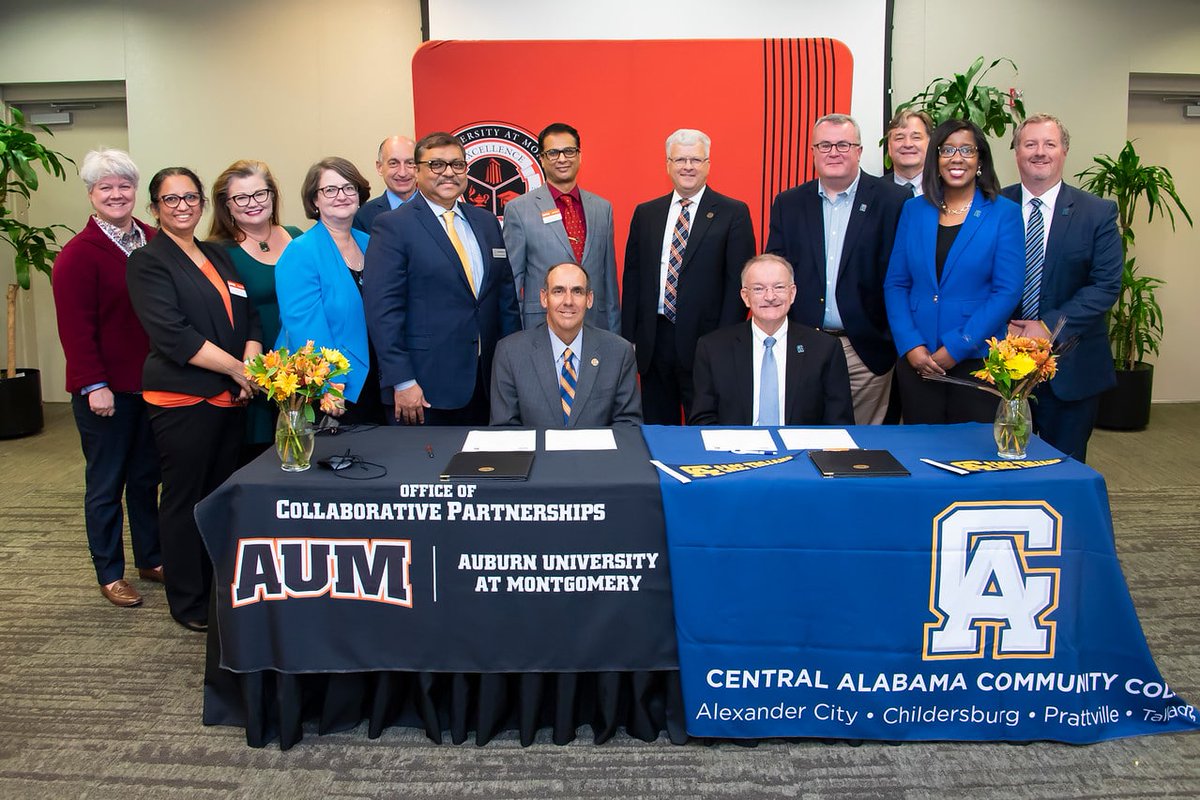 aumontgomery's tweet photo. We're excited about our new concurrent enrollment and scholarship partnerships with @EnterpriseState &amp; @CentralAlabama1.

Learn more: https://t.co/yEBpETExzo

#WarhawkNation #ChooseAUM #AUMbound #scholarships #dualenrollment #alabama #ACCuccess #montgomeryal #mymgm https://t.co/DQ9OnJqIMY