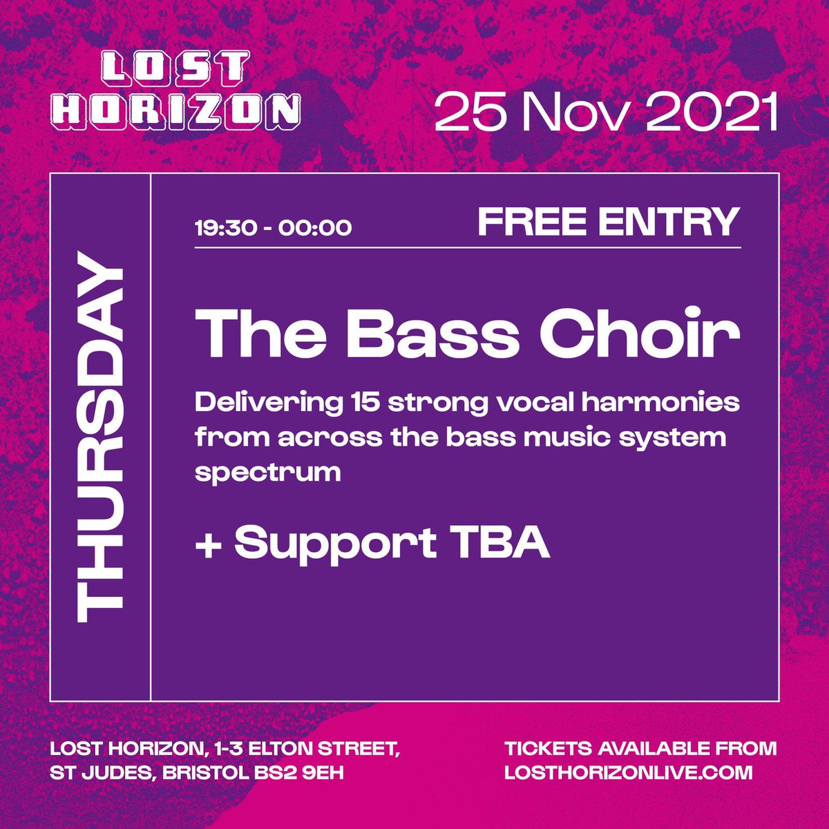 Get your free e-ticket 👉🏽👉🏿linktr.ee/basschoir - set times TBA.