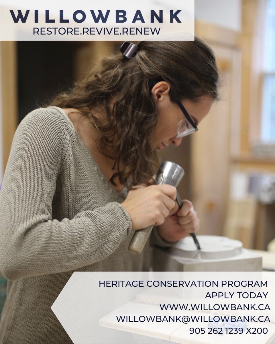 We are accepting applications for September 2022! Apply today for Willowbank’s Heritage Conservation Diploma program and start your career. Click the link: willowbank.ca/diploma-progra…

#restoration #heritageschool #heritage #school #college