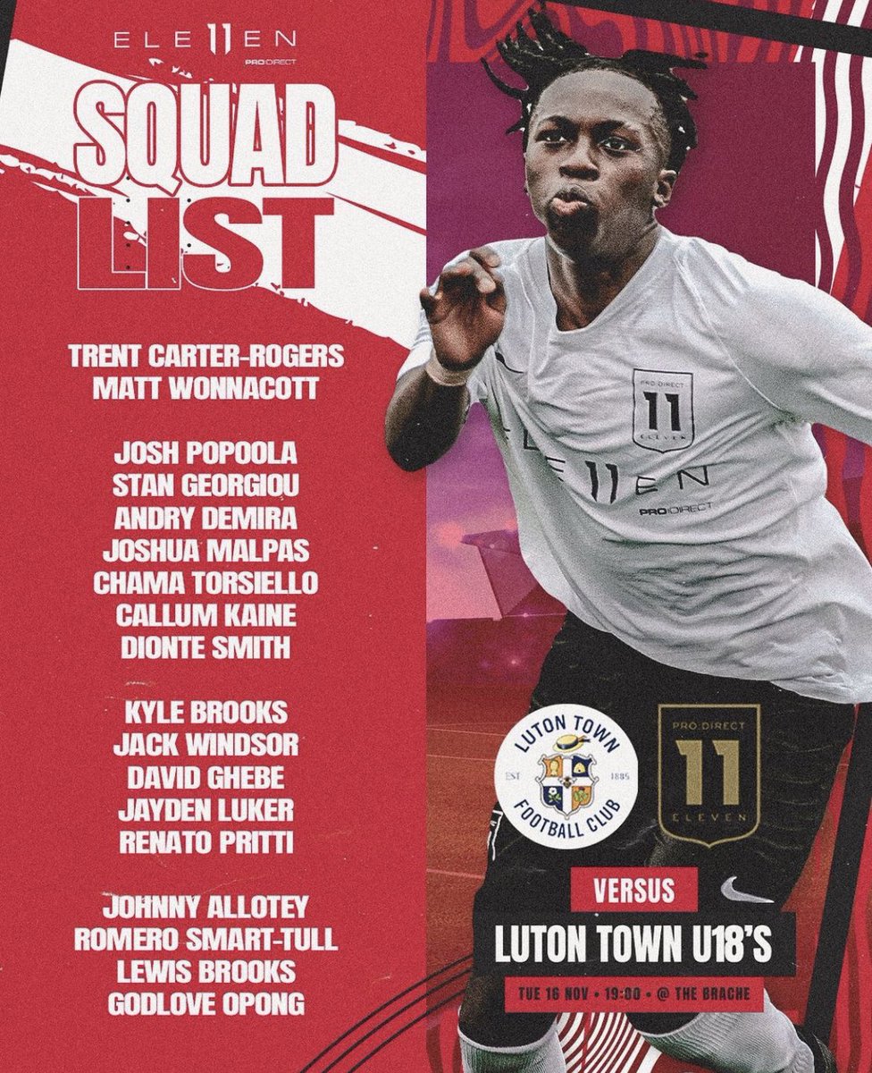 TUacademy_sdc's tweet photo. Pro Direct 1️⃣1️⃣ Sqaud Announced!
We are delighted to see @lou1239
@WonnacottMatt #JackWinsor making this prestigious squad.
#GoodLuckTomorrow
#WellDoneLads #PDA11 vs @LutonTown #Under18s https://t.co/guQd3SKZ9F